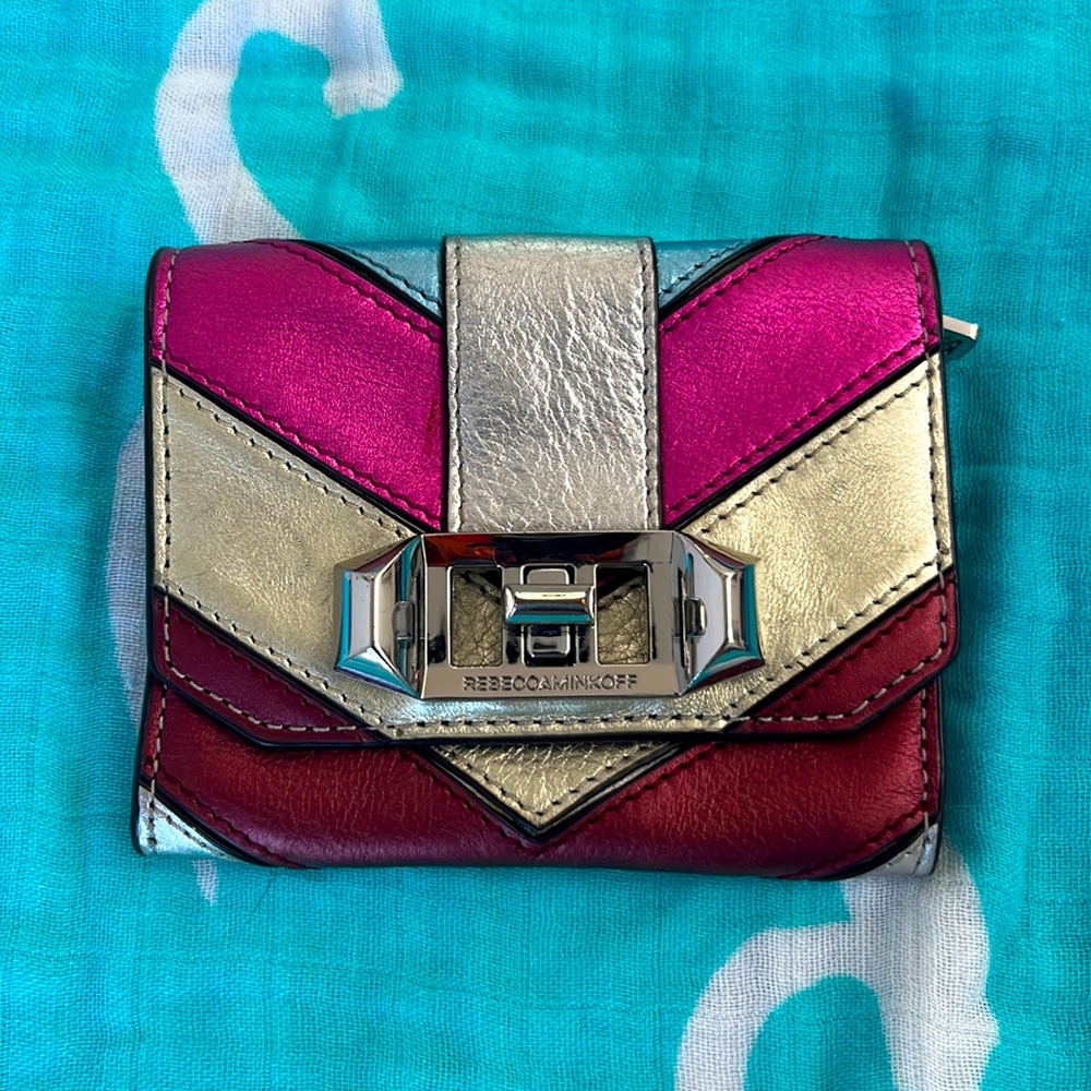 Rebecca Minkoff metallic rainbow wallet GUC